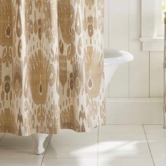 Pottery Barn Bath Pottery Barn Vivian Ikat Shower Curtain Linen